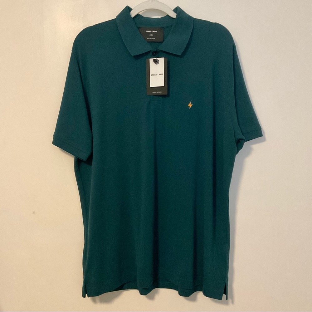 Jared Lang Polo Shirt With Lightning Bolt Embroidery
